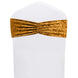  5 Pack Gold Premium Crushed Velvet Ruffle Chair Sash Bands, Decorative Wedding Chair Sashes#whtbkgd