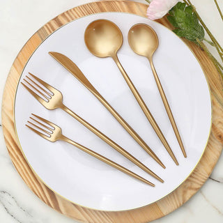 Add Elegance to Your Event with Gold Premium Plastic Silverware Set