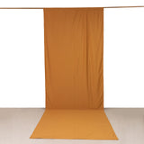 Gold Scuba Polyester Event Curtain Drapes, Inherently Flame Resistant Backdrop Event Panel Wrinkle