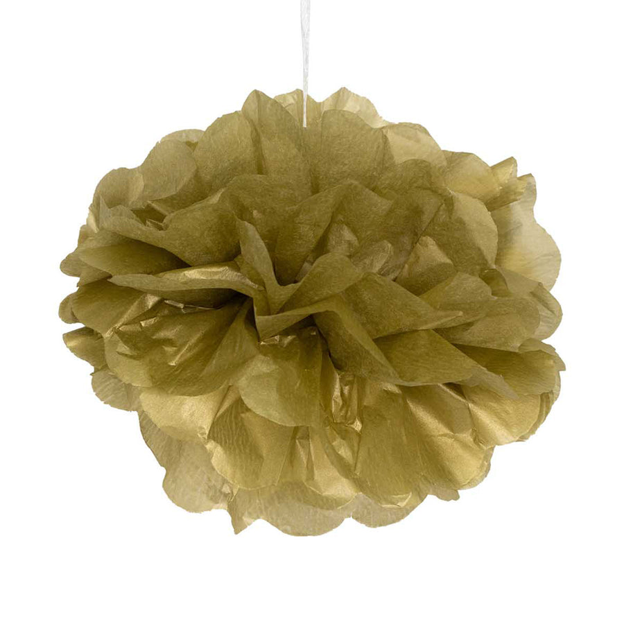 6 Pack 6" Gold Paper Tissue Fluffy Pom Pom Flower Balls#whtbkgd