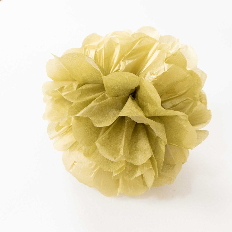 6 Pack 6" Gold Paper Tissue Fluffy Pom Pom Flower Balls