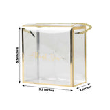 25 Pack Clear Gold Square Plastic Candy Gift Boxes with Rope Handles