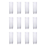 12 Pack | 10inch Heavy Duty Square Glass Cylinder Vases, Clear Glass Flower Vase