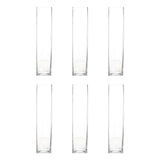 6 Pack | 18inch Heavy Duty Square Glass Cylinder Vases, Clear Glass Flower Vase