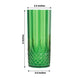 6 Pack 14oz Hunter Emerald Green Crystal Cut Reusable Plastic Cocktail Tumbler Cups