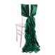5 Pack Hunter Emerald Green Curly Willow Chiffon Satin Chair Sashes
