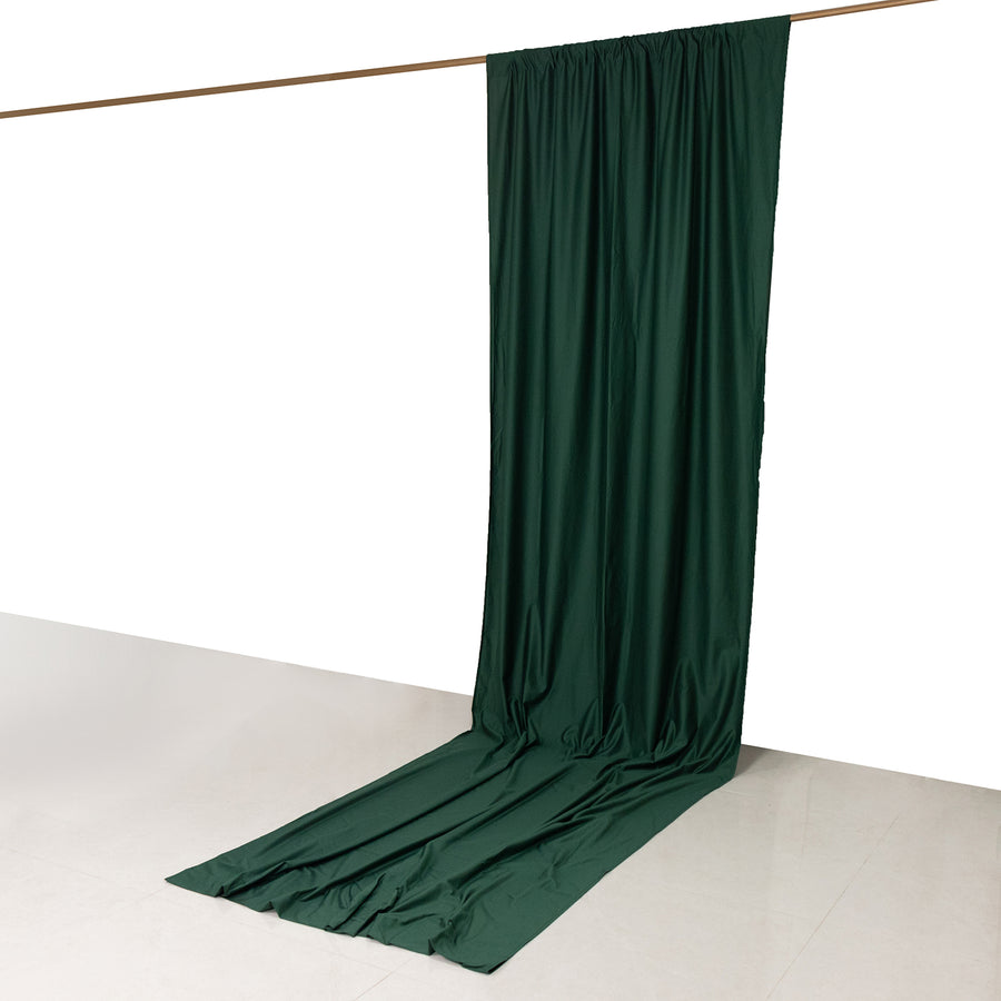 Hunter Emerald Green Scuba Polyester Event Curtain Drapes, Inherently Flame Resistant Backdrop Event