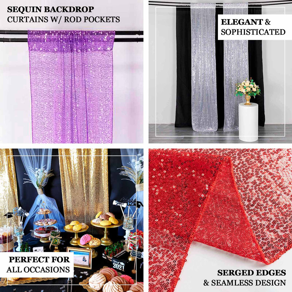 Iridescent Blue Sequin Event Curtain 8ftx2ft | tableclothsfactory.com