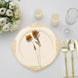 10 Pack | 10inch Ivory Gold Leaf Embossed Baroque Plastic Dinner Plates