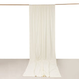 Ivory Scuba Polyester Event Curtain Drapes, Inherently Flame Resistant Backdrop Event Panel Wrinkle 