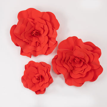 2 Pack 24" Large Red Real Touch Artificial Foam DIY Craft Roses