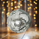 2 Pack 12" Large Silver Foam Disco Mirror Ball With Hanging Swivel Ring, Holiday Party Decor