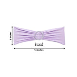 5 Pack | Lavender Lilac Spandex Stretch Chair Sashes with Silver Diamond Ring Slide Buckle