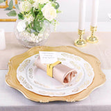 Gold Metal Square Napkin Rings with Place Card Holder, Modern Design Multipurpose Napkins Rings