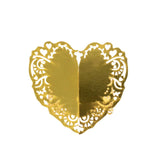 12 Pack Metallic Gold Foil Laser Cut Heart Paper Napkin Holders Bands with Lace Pattern#whtbkgd