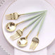 24 Pack Metallic Gold Sage Green Premium Disposable Fork Spoon Silverware Set