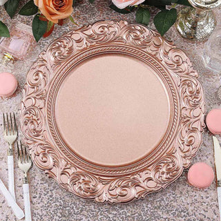 Elevate Your Dining Experience with Metallic Rose Gold Charger Plates