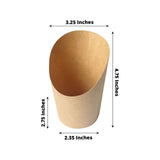 50 Pack | 14oz Natural Brown Paper Popcorn Box Appetizer Cups, Disposable Snack Cone Cups