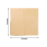 50 Pack Soft Natural 2 Ply Disposable Cocktail Napkins with Gold Foil Edge Disposable Paper