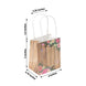 12 Pack Natural Wood Print Paper Party Favor Bags with Rose Floral Accent, Small Gift Goodie Bags