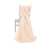 5 Pack | Nude DIY Premium Designer Chiffon Chair Sashes | 22" x 78"#whtbkgd
