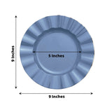 10 Pack | 9inch Ocean Blue Heavy Duty Disposable Dinner Plates with Gold Rim, Plastic Dinnerware