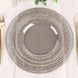 10 Pack 7.5" Opaque Black Hammered Design Plastic Salad Plates With Gold Rim