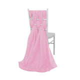 5 Pack | 22x78 Inches Pink DIY Premium Designer Chiffon Chair Sashes