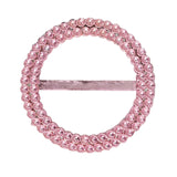 Pink Diamond Circle Napkin Ring Pin Brooch, Rhinestone Chair Sash Bow Buckle#whtbkgd