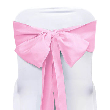 5 Pack 6"x108" Pink Polyester Chair Sashes