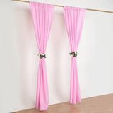 2 Pack Pink Polyester Event Curtain Drapes, 10ftx8ft Backdrop Event Panels With Rod Pockets 130 GSM