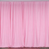 2 Pack Pink Scuba Polyester Curtain Panel Durable Flame Resistant Backdrops Wrinkle Free With Rod