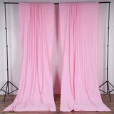 2 Pack Pink Scuba Polyester Curtain Panel Durable Flame Resistant Backdrops Wrinkle Free With Rod