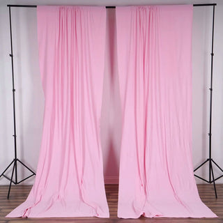 2 Pack Pink Scuba Polyester Curtain Panel - Perfect for Elegant Event Decor