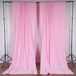 2 Pack Pink Scuba Polyester Curtain Panel - Perfect for Elegant Event Decor