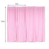 2 Pack Pink Scuba Polyester Curtain Panel Durable Flame Resistant Backdrops Wrinkle Free With Rod