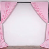 2 Pack Pink Scuba Polyester Curtain Panel Inherently Flame Resistant Backdrops Wrinkle Free With Rod