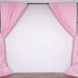 2 Pack Pink Scuba Polyester Curtain Panel Durable Flame Resistant Backdrops Wrinkle Free With Rod