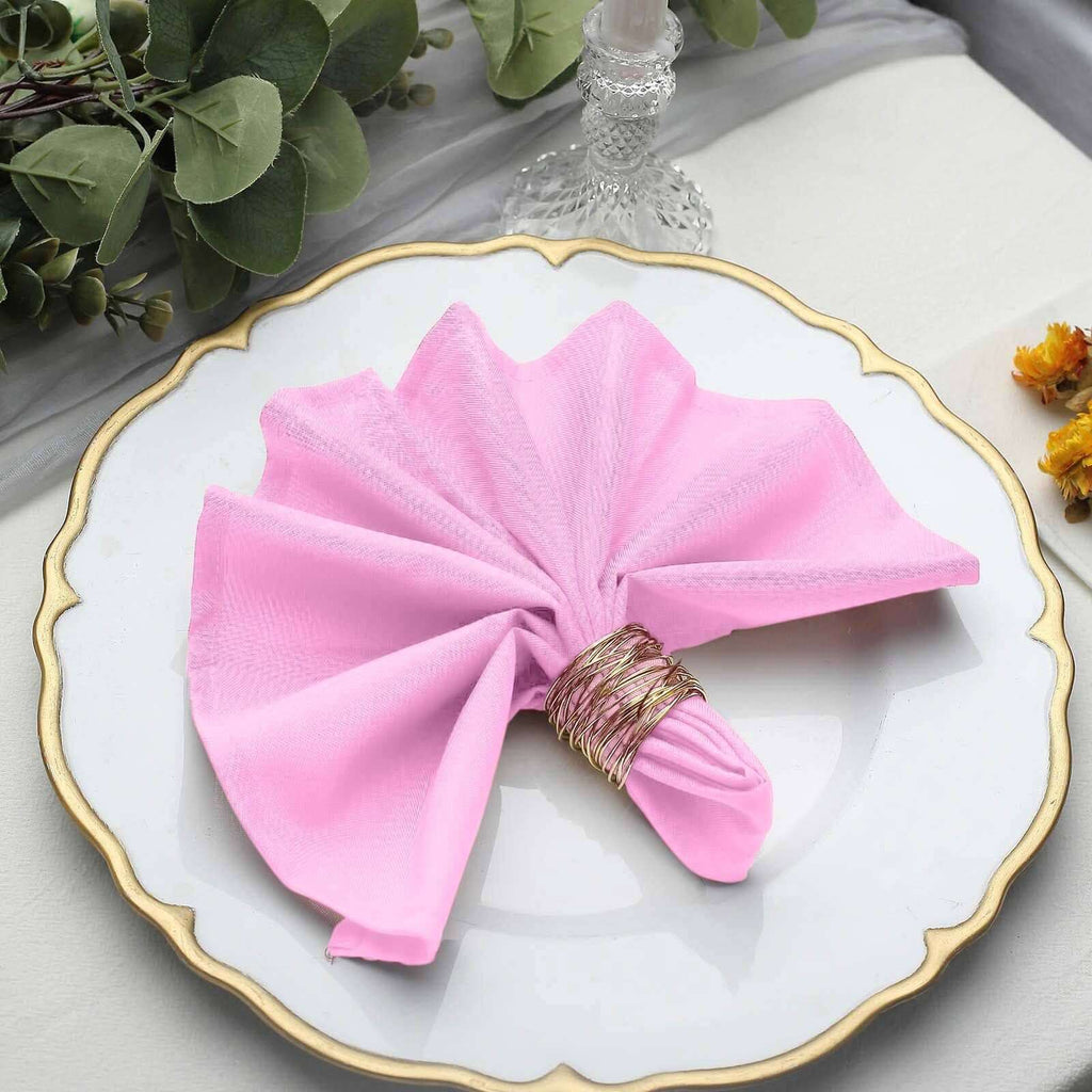 Pink Cloth Napkins Polyester 5 Pack | Tableclothsfactory.com