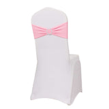 5 pack | 5"x14" Pink Spandex Stretch Chair Sash with Silver Diamond Ring Slide Buckle