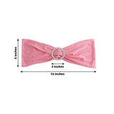 5 pack | 5"x14" Pink Spandex Stretch Chair Sash with Silver Diamond Ring Slide Buckle