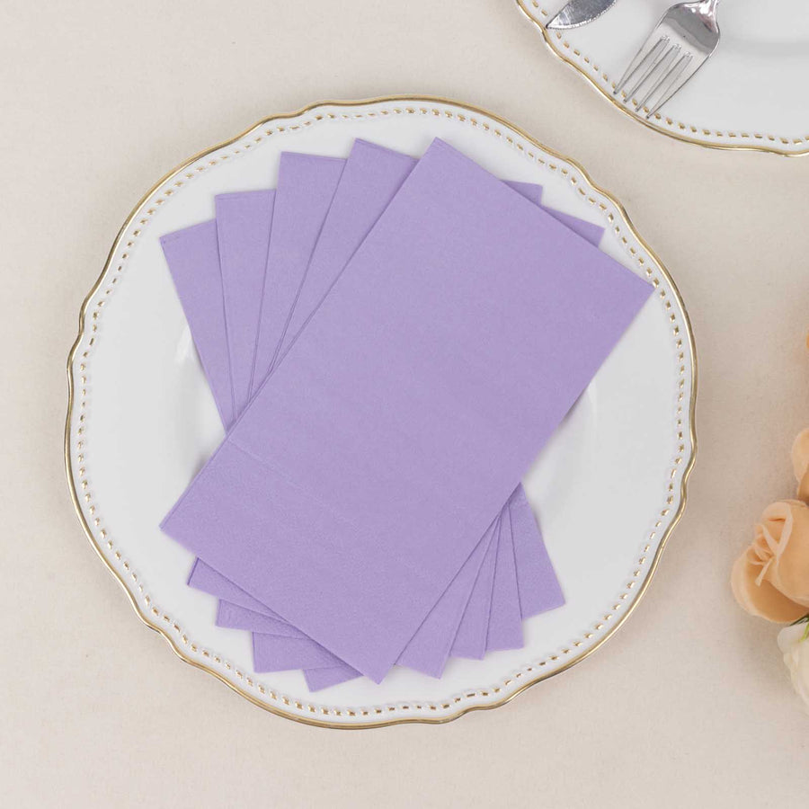 50 Pack 2 Ply Soft Lavender Disposable Party Napkins, Wedding Reception Dinner Paper Napkins