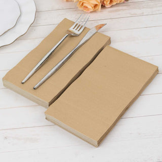50 Pack 2 Ply Soft Natural Disposable Party Napkins