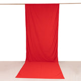 Red Scuba Polyester Event Curtain Drapes, Inherently Flame Resistant Backdrop Event Panel Wrinkle