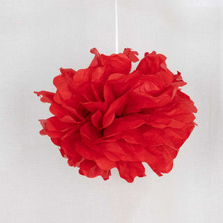 Vibrant Red Tissue Paper Pom Poms for Stunning Ceiling and Wall Decorations