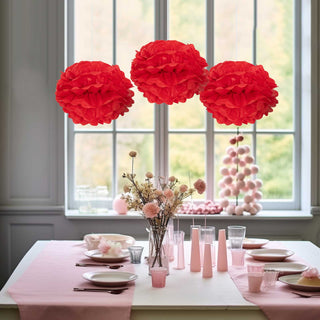 Create a Mesmerizing Red Floral Display with our Tissue Paper Pom Poms