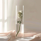 2 Pack | 28inch Round Heavy Duty Clear Cylinder Glass Vases, Tall Flower Vase