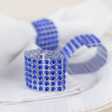 10 Pack Royal Blue Diamond Rhinestone Napkin Ring With Velcro
