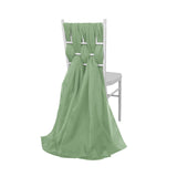 5 Pack | 22inch x 78inch Green DIY Premium Designer Chiffon Chair Sashes