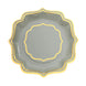 25 Pack Sage Green Disposable Salad Plates With Scalloped Gold Rim#whtbkgd